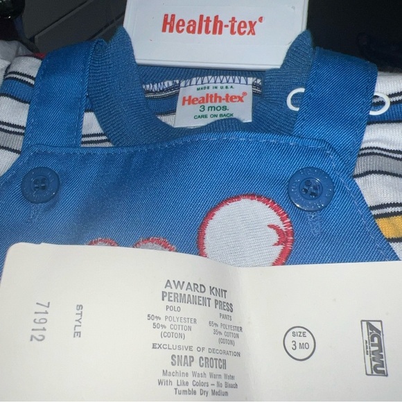 VTG  Health-Tex Blue Overall With Top Skateboarding Bunny Sz 3-6n NWT DEADSTOCK - Picture 2 of 3